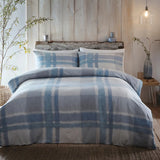 J Rosenthal Double Blue Verbier Brushed Cotton Duvet Cover Set