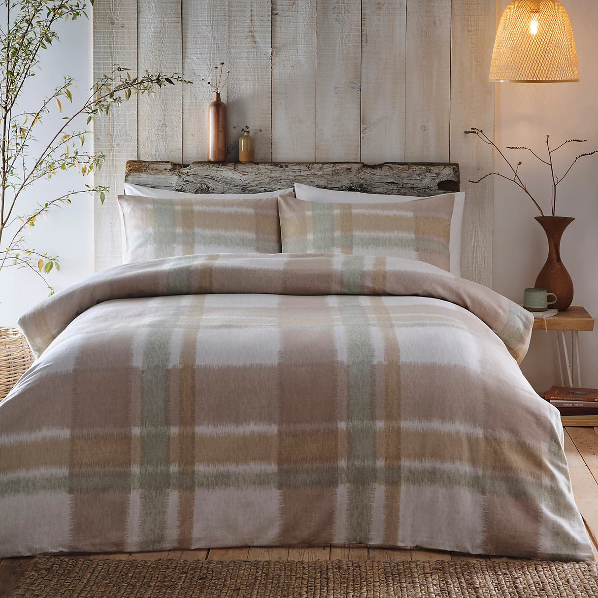 J Rosenthal Double Natural Verbier Brushed Cotton Duvet Cover Set