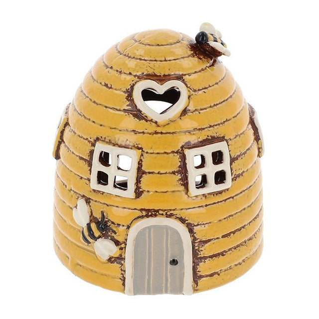Village Pottery 11.5cm Yellow Mini Beehive Tealight Holder - 335580 - Old Railway Line Garden Centre