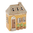 Village Pottery 11cm Yellow Shutter House Tealight - Old Railway Line Garden Centre