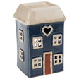 Village Pottery 14cm Square Heart House Wax Warmer - Navy - Old Railway Line Garden Centre