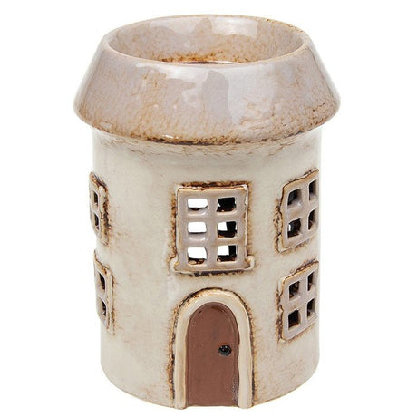 Village Pottery 15cm Round House Wax Warmer - Cream - Old Railway Line Garden Centre