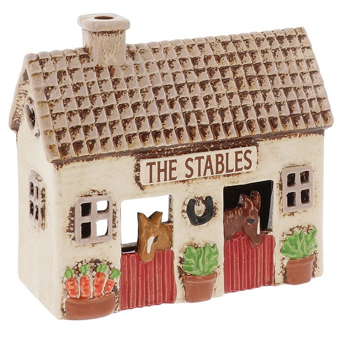 Village Pottery 17cm The Stables House Tealight - Old Railway Line Garden Centre