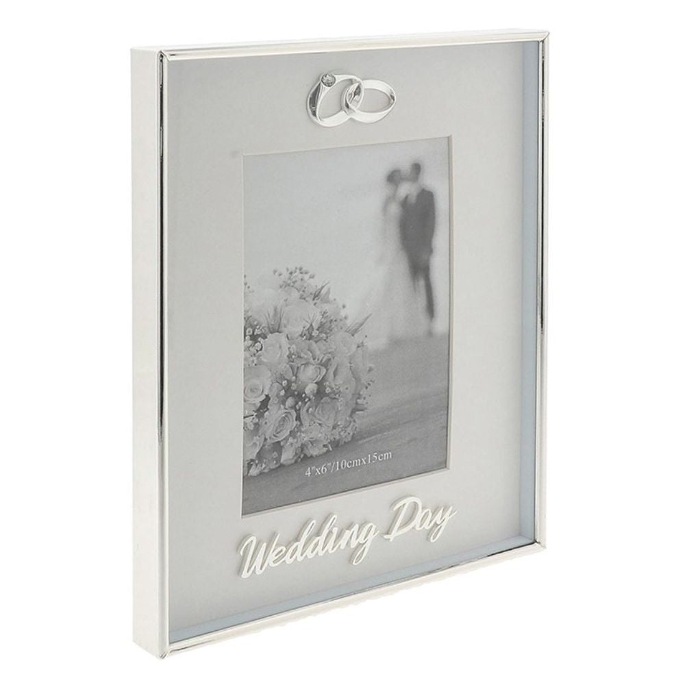 Village Pottery 4x6 Modern Mirror Wedding Photo Frame - Silver - Old Railway Line Garden Centre