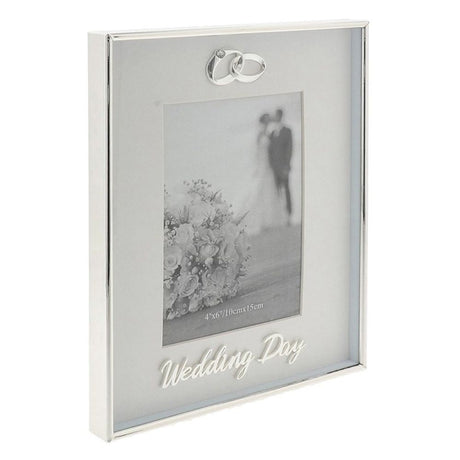 Village Pottery 4x6 Modern Mirror Wedding Photo Frame - Silver - Old Railway Line Garden Centre