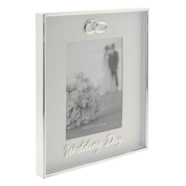 Village Pottery 4x6 Modern Mirror Wedding Photo Frame - Silver - Old Railway Line Garden Centre