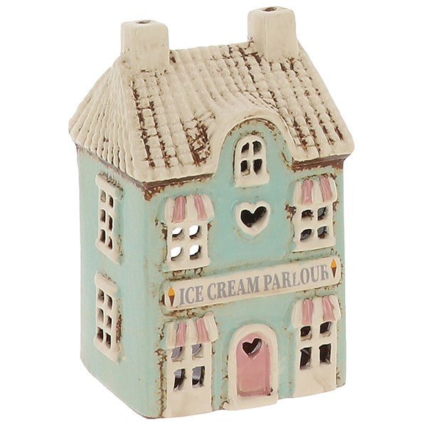 Village Pottery Ice Cream Parlour House Tealight - Old Railway Line Garden Centre