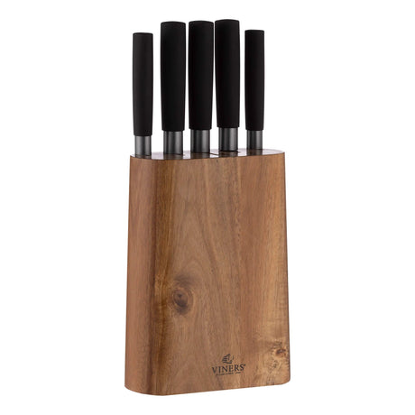 Viners Graphite Knife Block Set - (Set of 6) - Old Railway Line Garden Centre