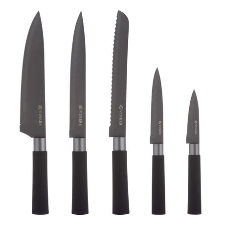 Viners Graphite Knife Block Set - (Set of 6) - Old Railway Line Garden Centre