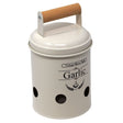 Vintage Home Style 14cm Metal Garlic Storage Container - Old Railway Line Garden Centre