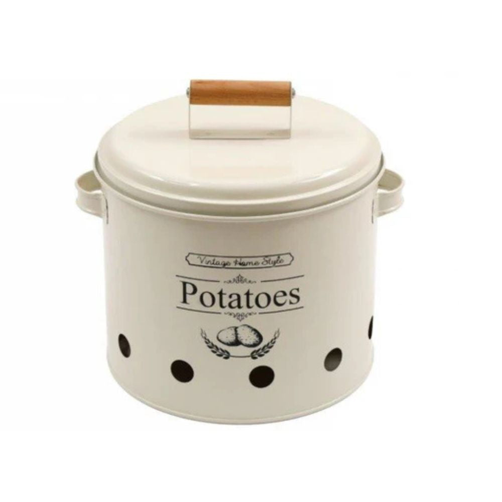 Vintage Home Style 22cm Metal Potato Storage Container