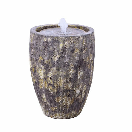 Virtue 50cm Ceramic Blair Rustic Grey Water Feature - Old Railway Line Garden Centre