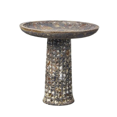 Virtue 50cm Stone Rustic Brown Bird Bath - Old Railway Line Garden Centre