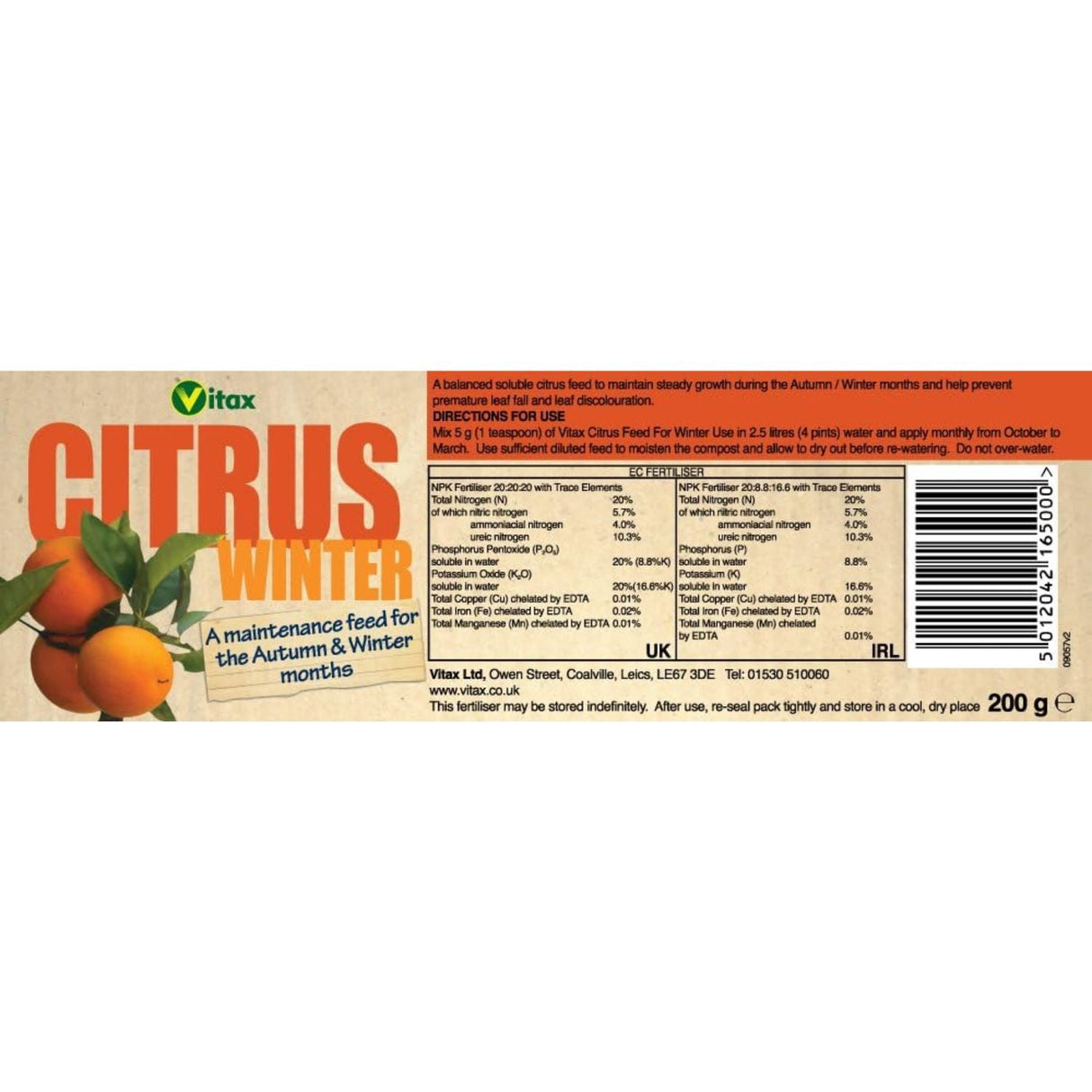 Vitax 200g Citrus Winter Feed - Old Railway Line Garden Centre