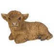 Vivid Arts 15cm Real Life Laying Highland Calf Garden Ornament - Old Railway Line Garden Centre