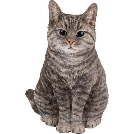 Vivid Arts 19cm Real Life Tabby Cat Garden Ornament - Old Railway Line Garden Centre