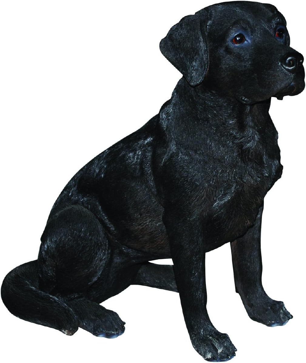 Vivid Arts 20cm Real Life Black Labrador Garden Ornament - Old Railway Line Garden Centre