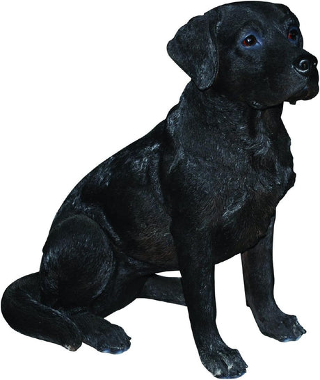 Vivid Arts 20cm Real Life Black Labrador Garden Ornament - Old Railway Line Garden Centre