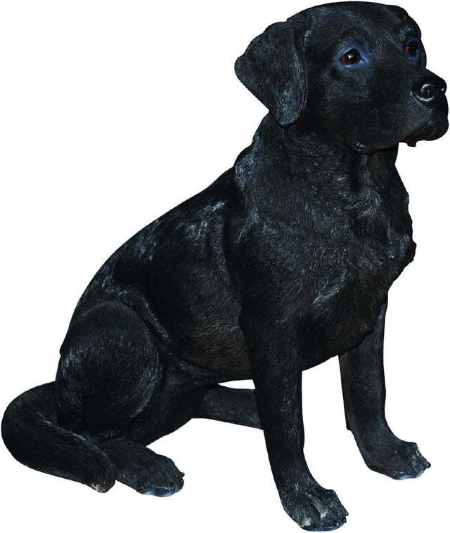Vivid Arts 20cm Real Life Black Labrador Garden Ornament - Old Railway Line Garden Centre