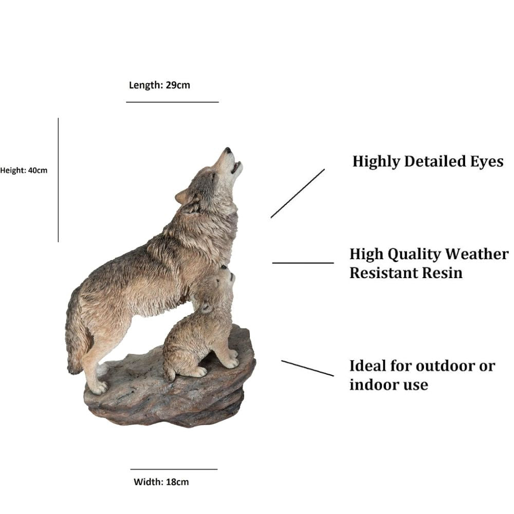 Vivid Arts 40cm Howling Wolves Ornament