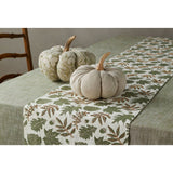 Walton & Co 180cm Embellished Green Leaf Table Runner