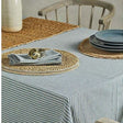 Walton & Co 130cm x 180cm Hampton Stripe Tablecloth - Old Railway Line Garden Centre