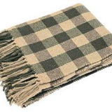 Walton & Co 150cm Checked Recycled Cotton Throw - Olive
