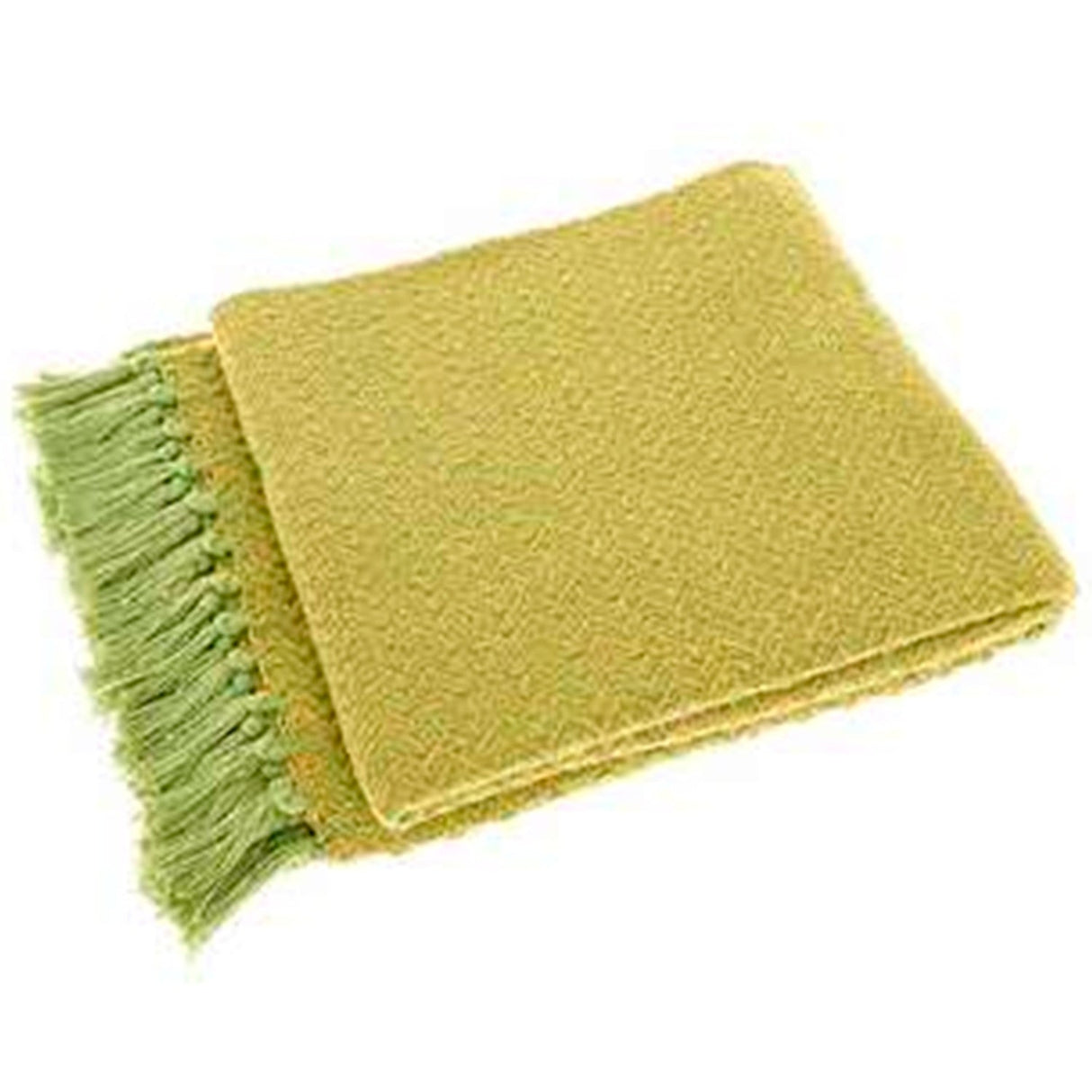 Walton & Co 152cm Festival Recycled Cotton Throw Green / Yellow - Old Railway Line Garden Centre