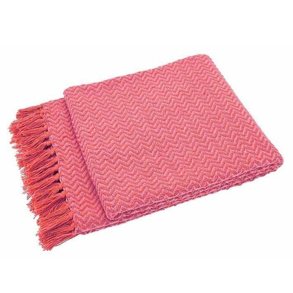 Walton & Co 152cm Festival Recycled Cotton Throw Pink / Orange - Old Railway Line Garden Centre