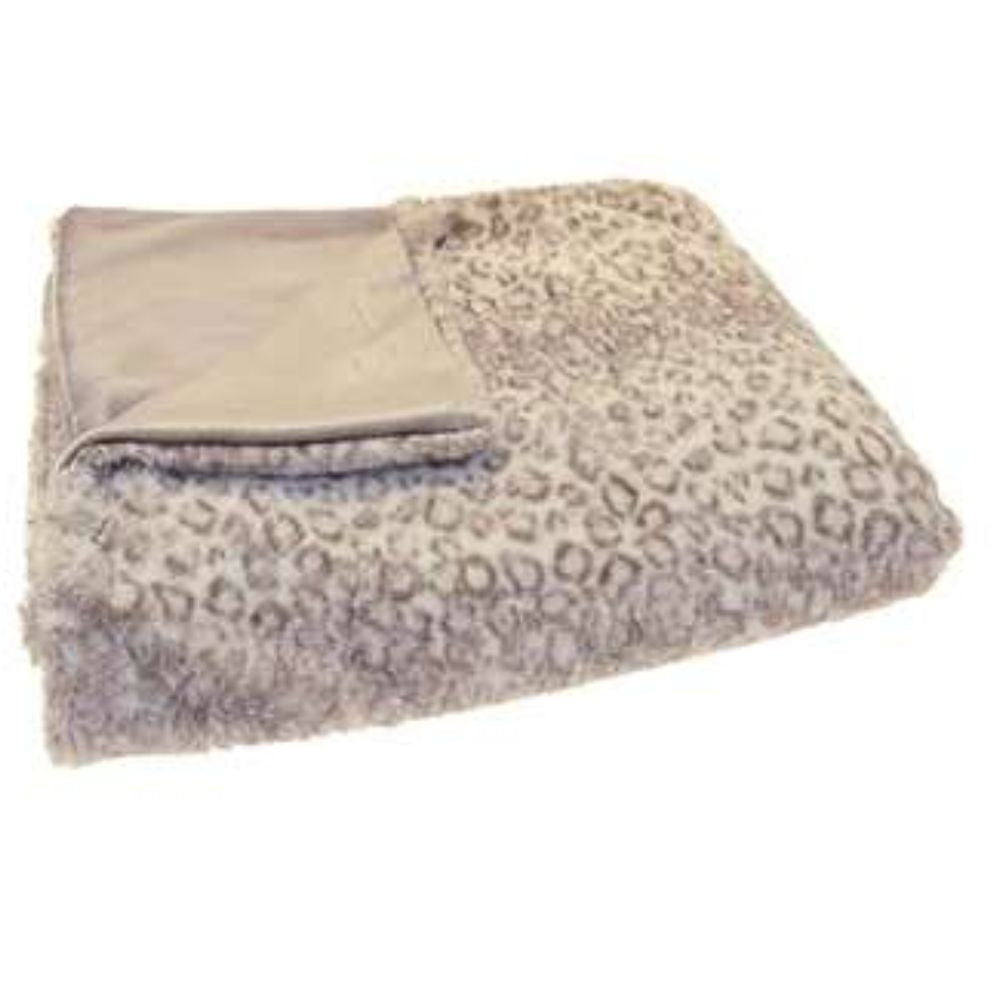 Walton & Co 170cm Snow Leopard Faux Fur Throw