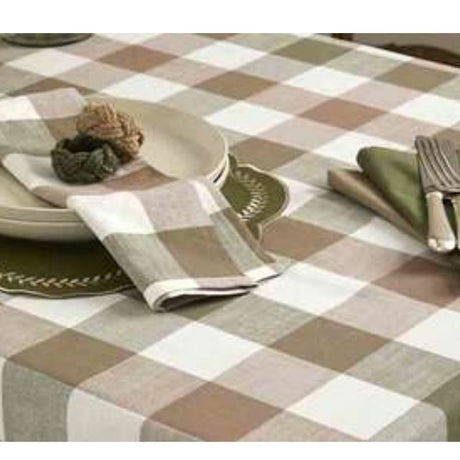 Walton & Co 180cm Vermont Tablecloth Olive & Mocha