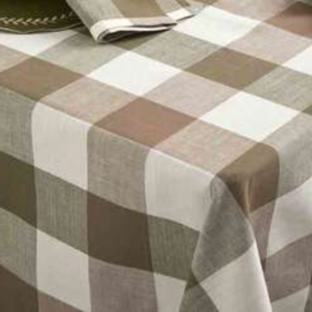 Walton & Co 230cm Vermont Tablecloth Olive & Mocha