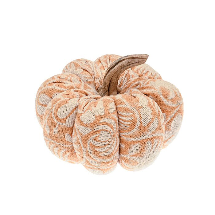 Walton & Co 25cm Burnt Orange Block Print Filled Pumpkin