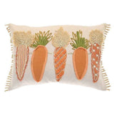 Walton & Co 35cm x 50cm Appliqued Carrot Cushion - Old Railway Line Garden Centre