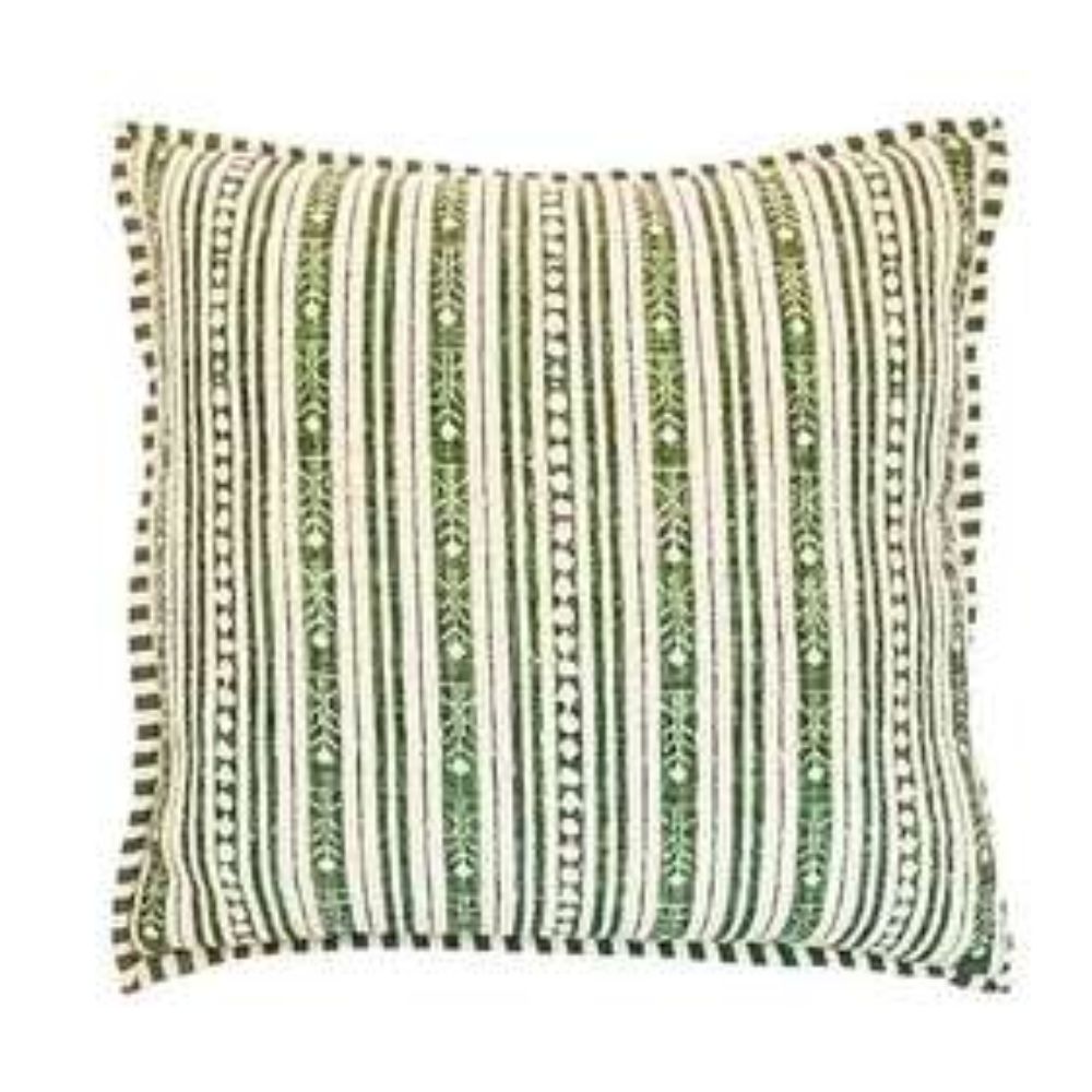 Walton & Co 43cm Green Stockholm Stripe Square Cushion