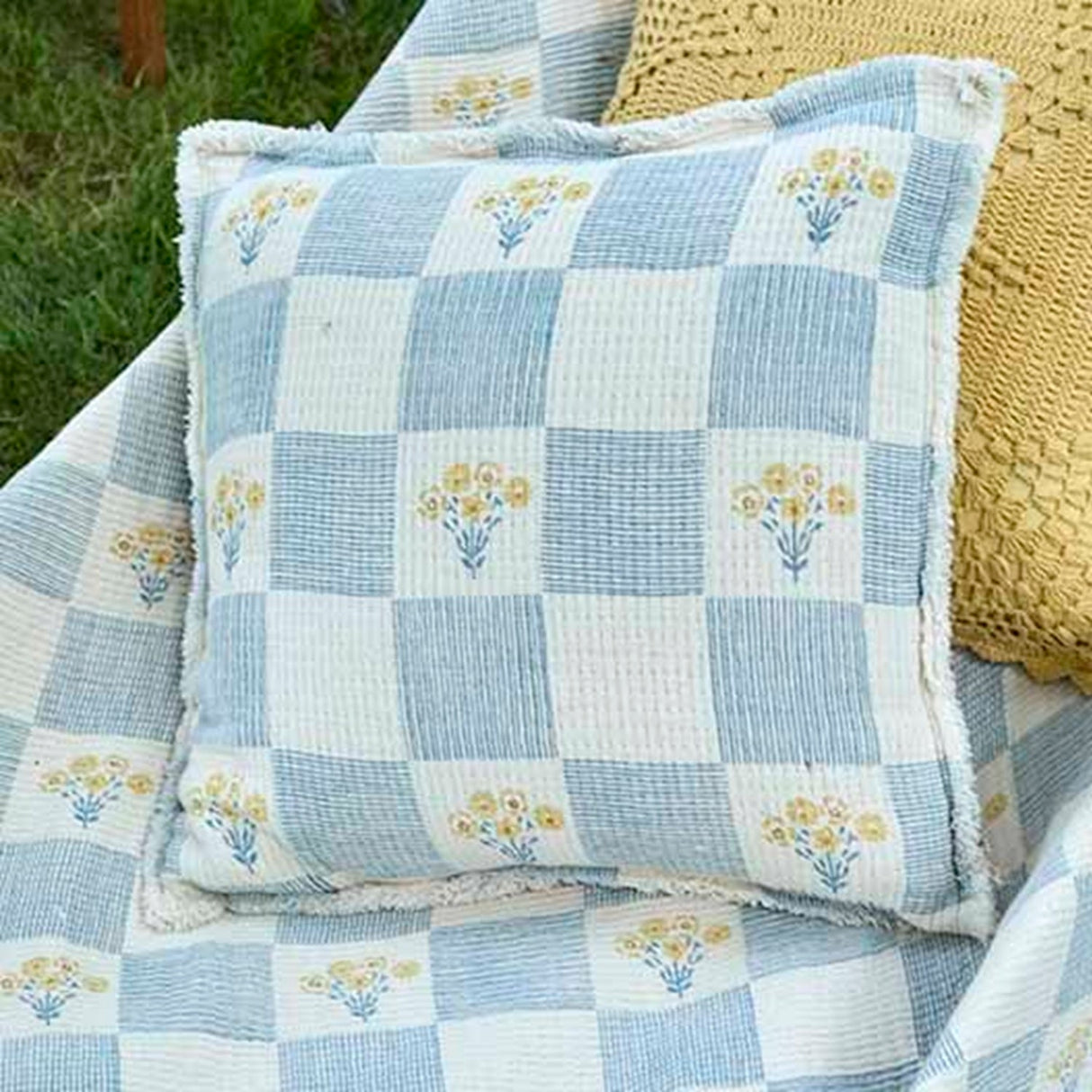 Walton & Co 43cm Malmo Printed Cushion - Old Railway Line Garden Centre