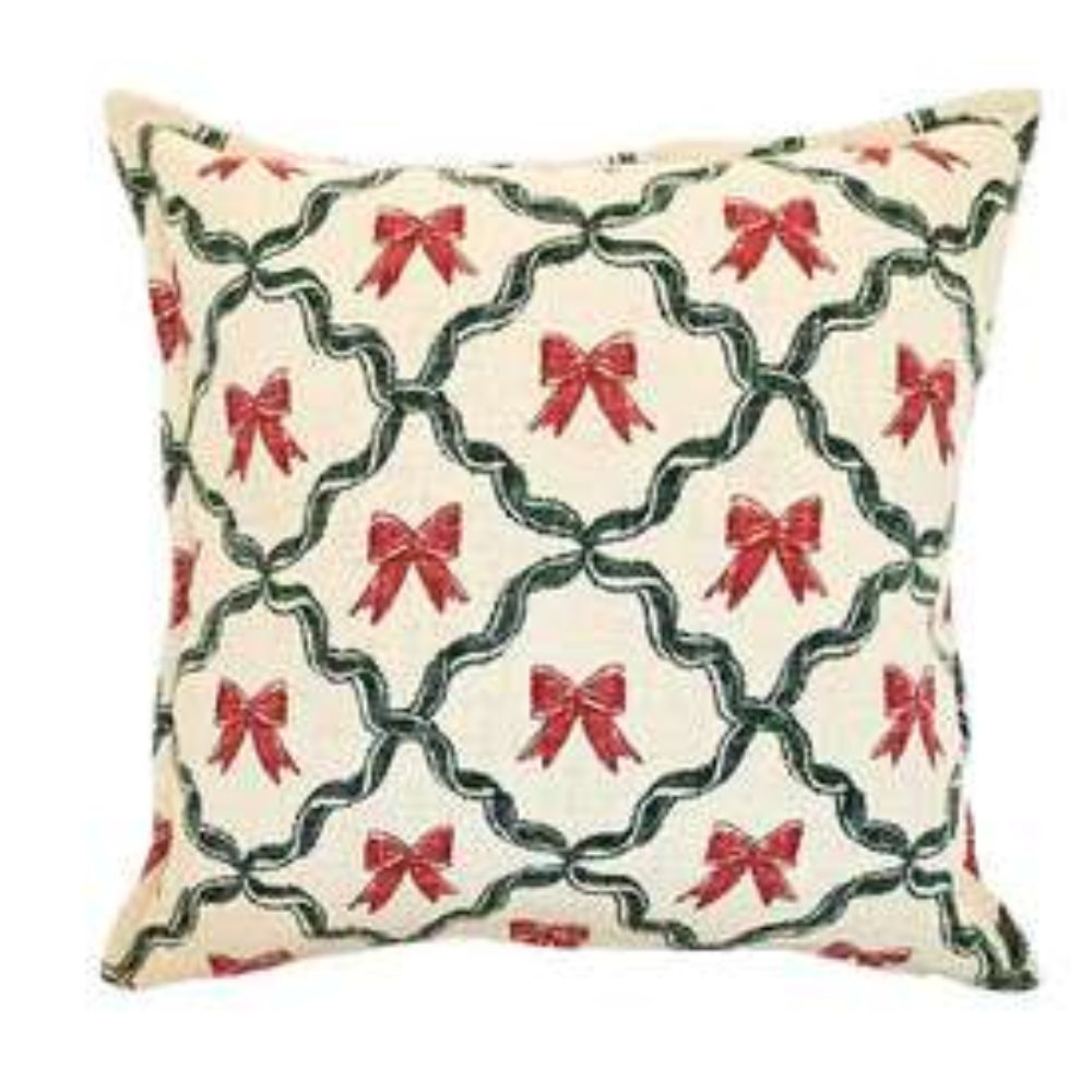 Walton & Co 43cm Trellis & Bow Cushion