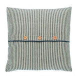 Walton & Co 43cm x 43cm Hampton Stripe Button Cushion - Old Railway Line Garden Centre