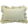 Walton & Co 50cm Gingham Rectangle Cushion Pale Olive - Old Railway Line Garden Centre