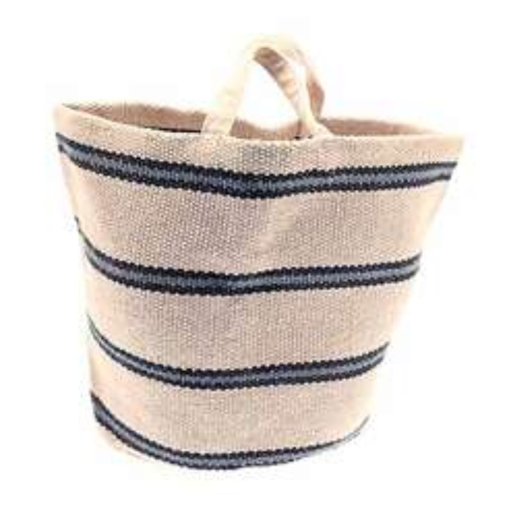 Walton & Co 56cm Jute Bag with Blue Stripes