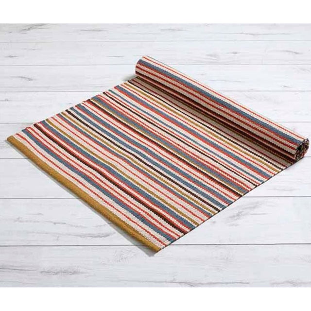 Walton & Co 60cm x 90cm Retro Striped Rug - Old Railway Line Garden Centre