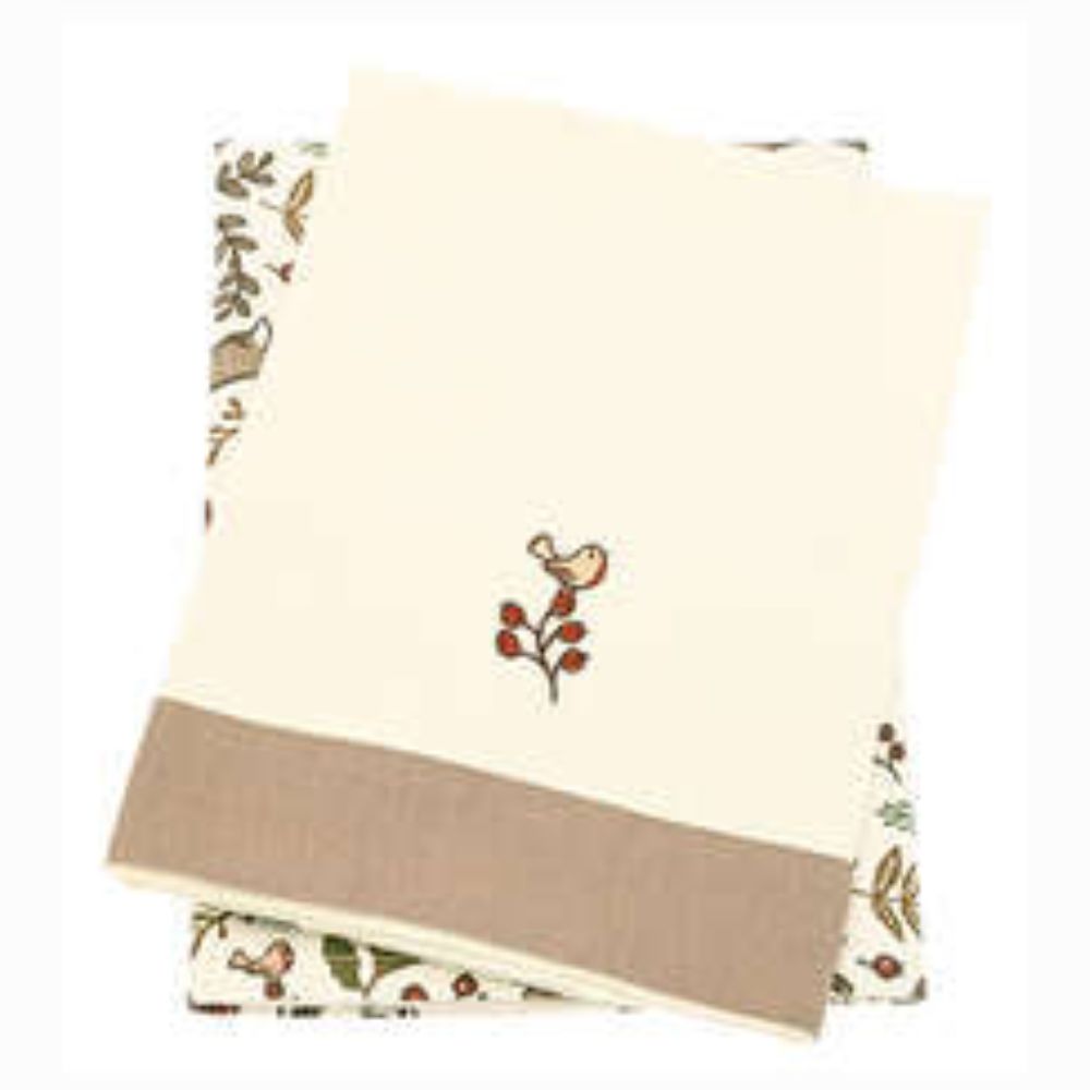Walton & Co 70cm Into the Woods Robin Tea Towel (set of 2)