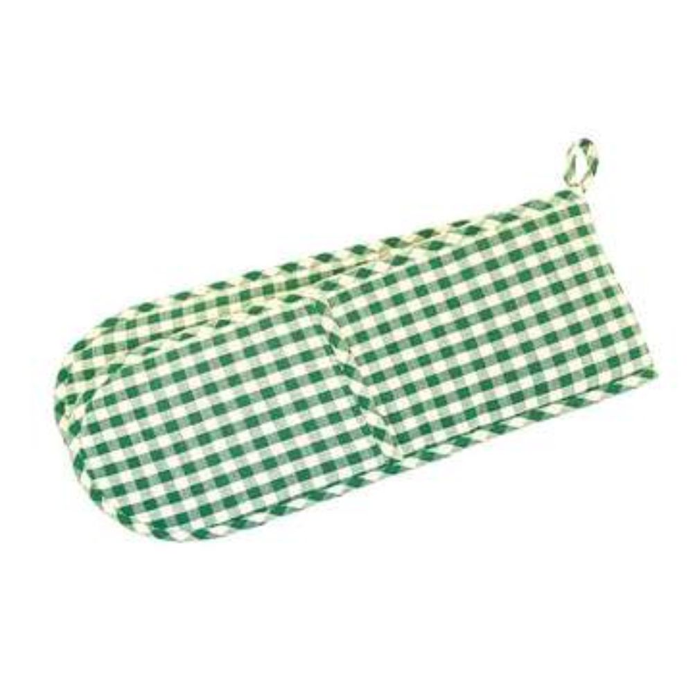 Walton & Co 94cm Green Gingham Double Oven Glove