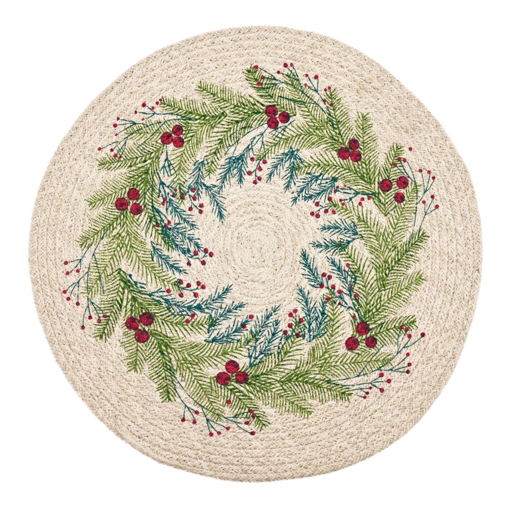 Walton & Co Circular Printed Placemat Wreath