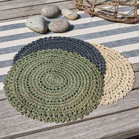 Walton & Co Crochet Paper Placemat - Olive - Old Railway Line Garden Centre