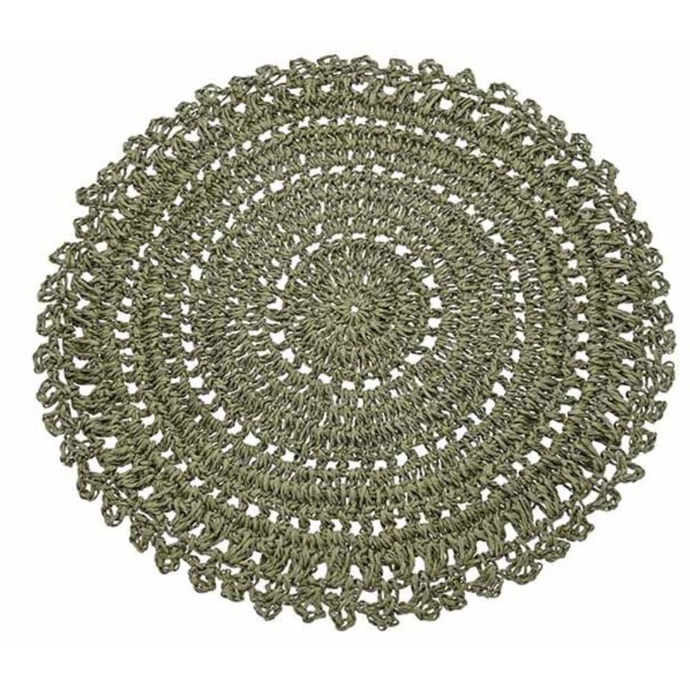 Walton & Co Crochet Paper Placemat - Olive - Old Railway Line Garden Centre