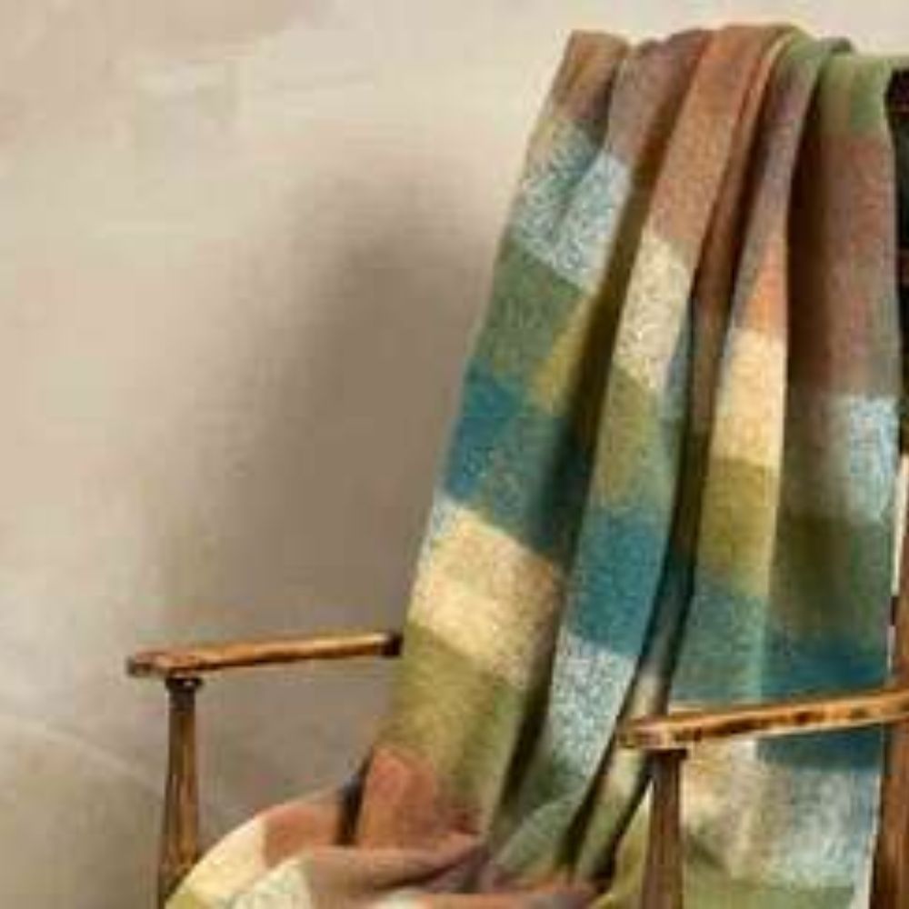 Walton & Co Faux Mohair Check Throw