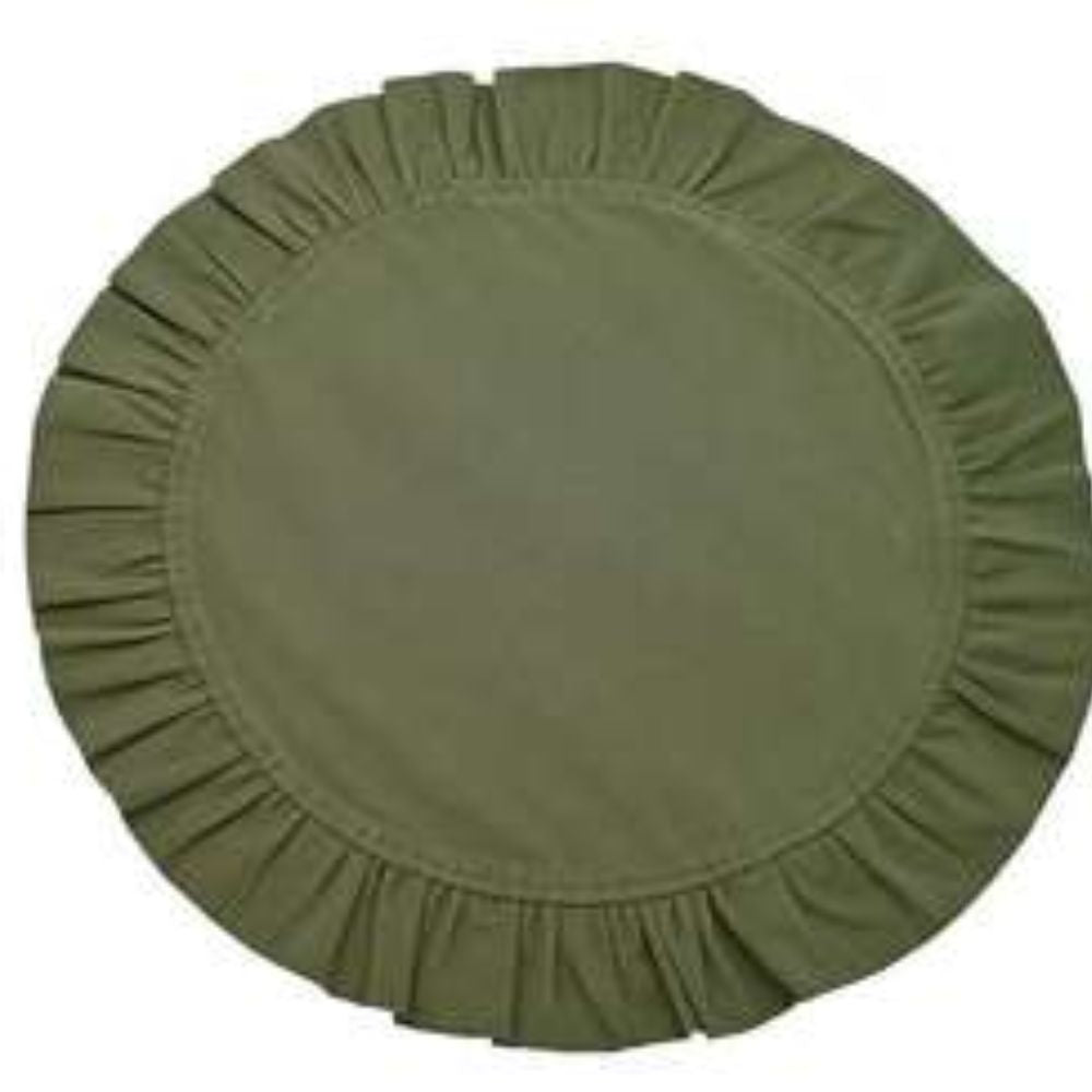 Walton & Co Olive Circular Ruffle Edge Place Mat