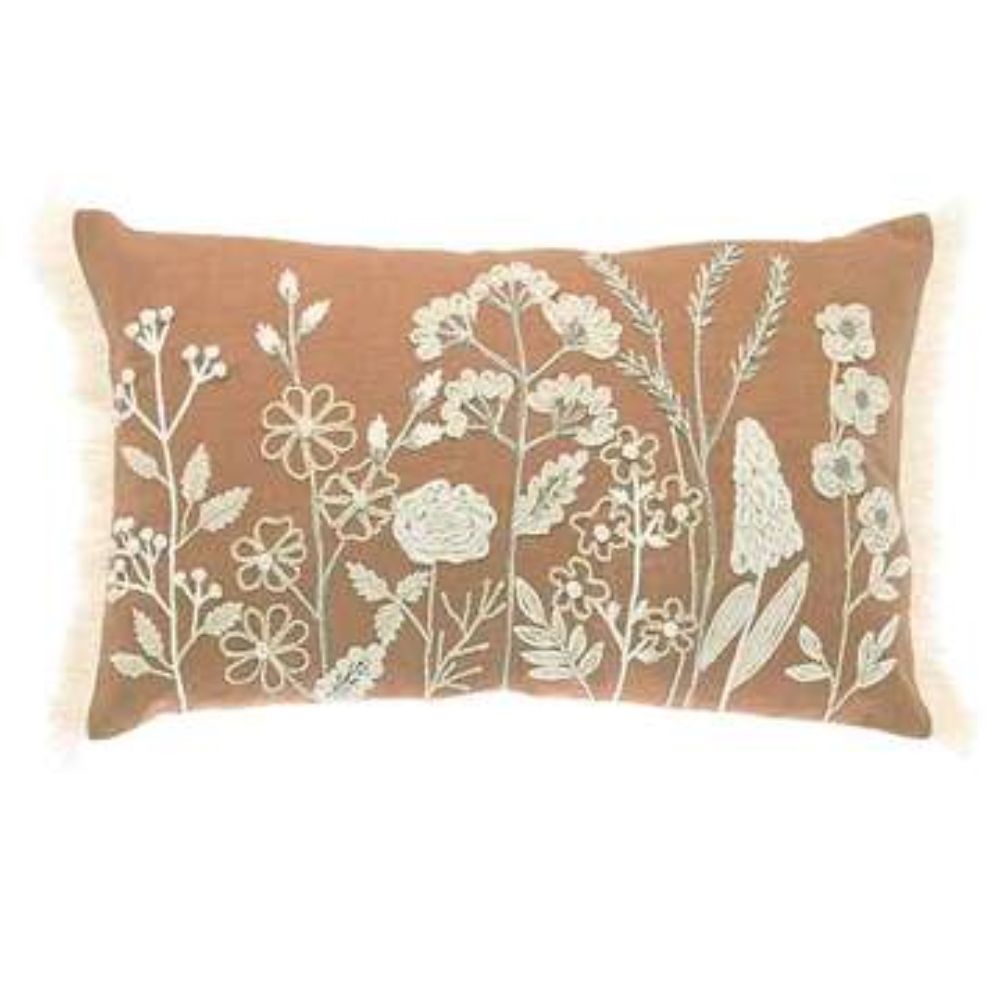 Walton & Co Spice Embroidered Meadow Cushion