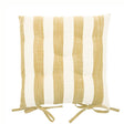 Walton & Co Wide Stripe Seat Pad With Ties - Honeydew - Old Railway Line Garden Centre